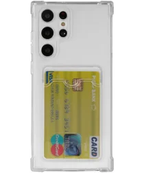 Samsung Galaxy S22 Ultra Hoesje Dun TPU met Pasjeshouder Transparant afbeelding