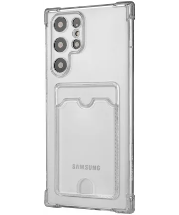 Samsung Galaxy S22 Ultra Hoesje Dun TPU met Pasjeshouder Transparant Hoesjes