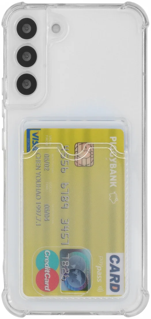 Samsung Galaxy S22 Plus Hoesje Dun TPU met Pasjeshouder Transparant afbeelding 2