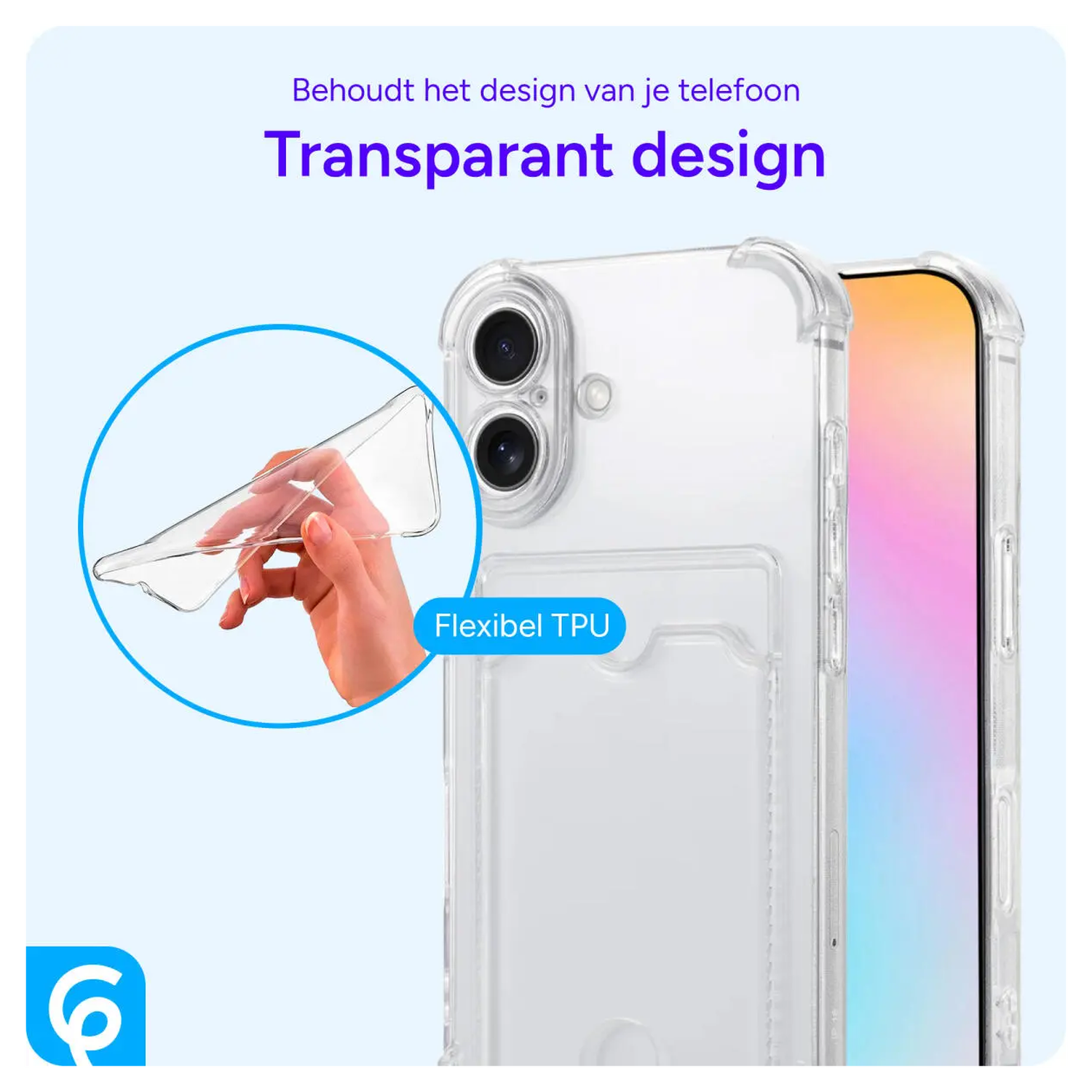 Samsung Galaxy S21 Hoesje Dun TPU met Pasjeshouder Transparant afbeelding 5