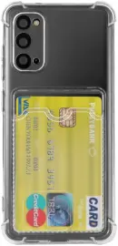 Samsung Galaxy S20 Hoesje Dun TPU met Pasjeshouder Transparant afbeelding