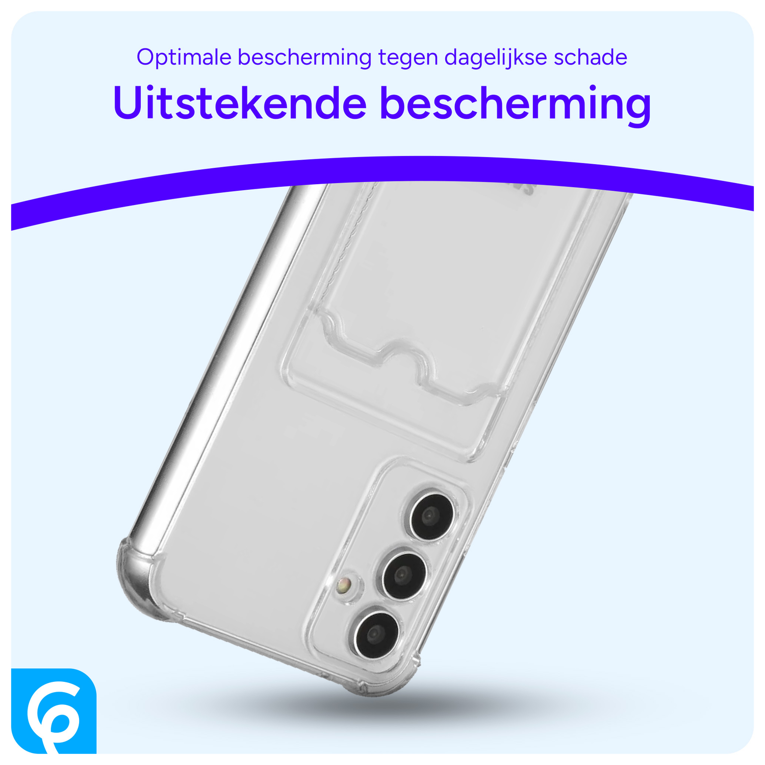 Samsung Galaxy A54 Hoesje Dun TPU met Pasjeshouder Transparant afbeelding 3