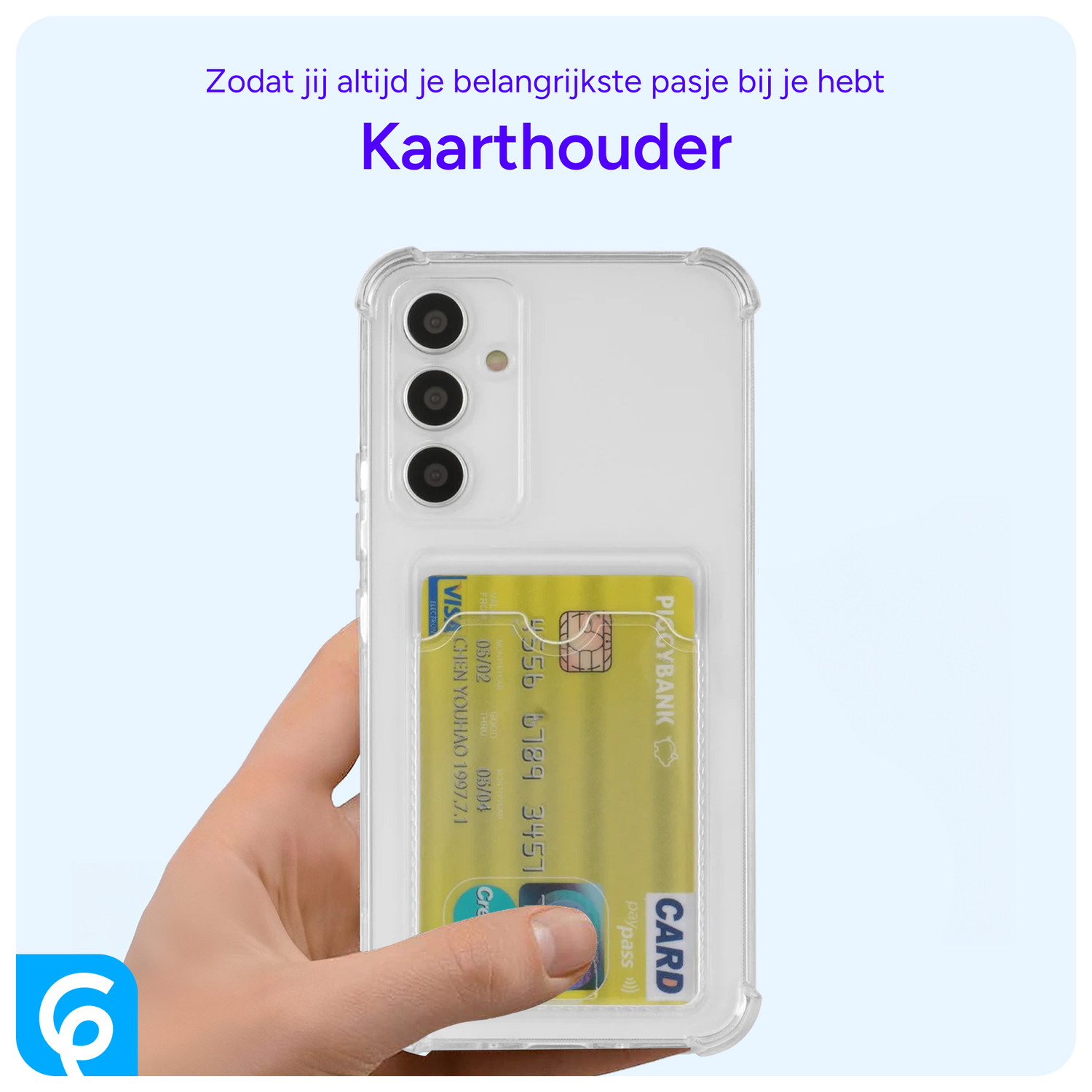 Samsung Galaxy A54 Hoesje Dun TPU met Pasjeshouder Transparant afbeelding 4