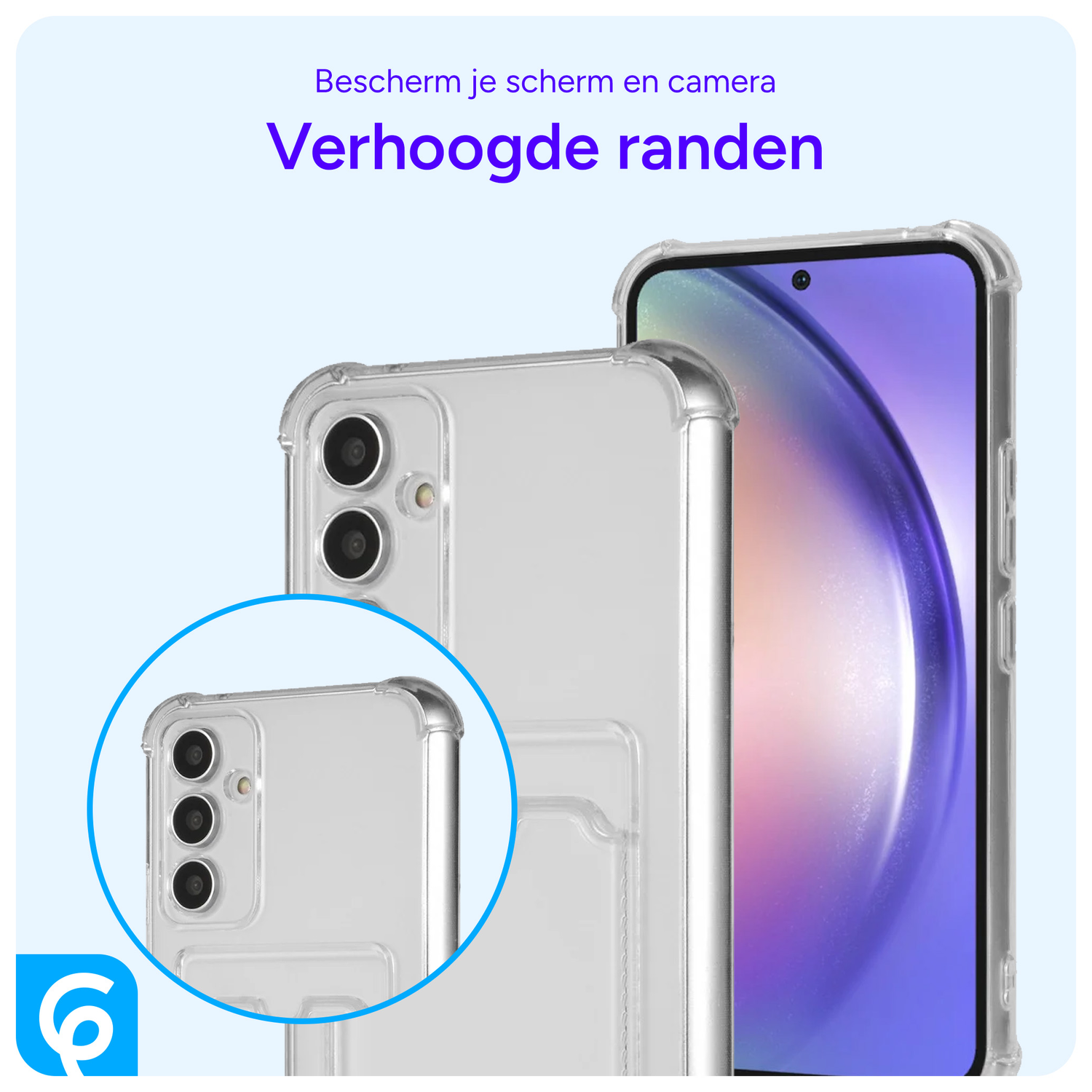 Samsung Galaxy A54 Hoesje Dun TPU met Pasjeshouder Transparant afbeelding 5