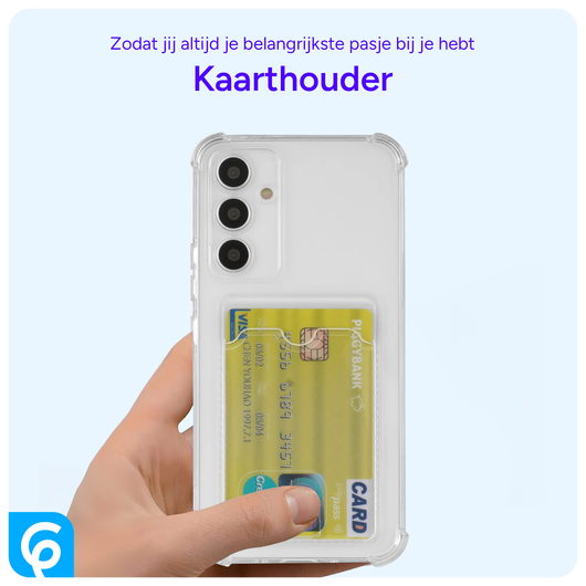Samsung Galaxy A54 Hoesje Dun TPU met Pasjeshouder Transparant afbeelding 4