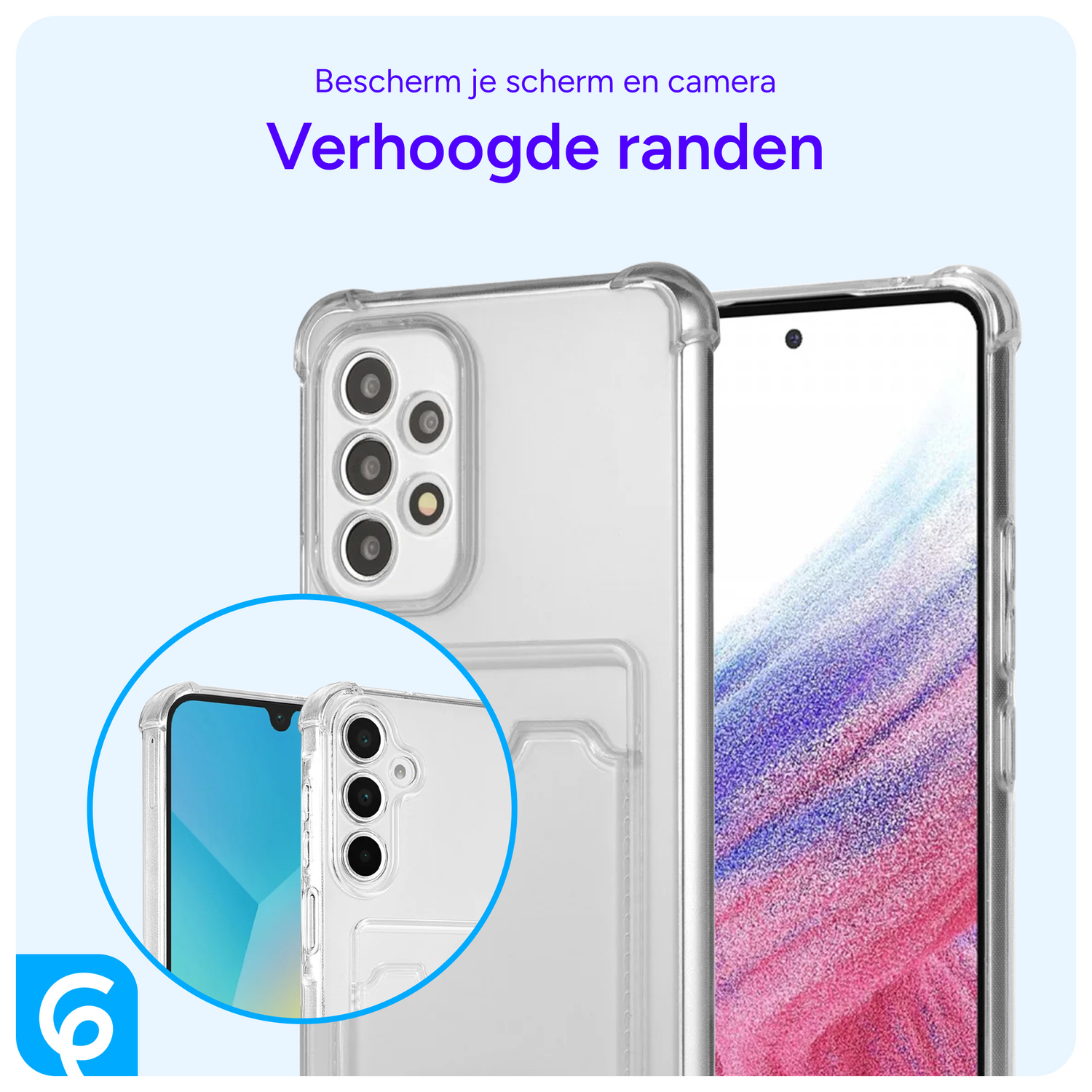 Samsung Galaxy A53 Hoesje Dun TPU met Pasjeshouder Transparant afbeelding 3