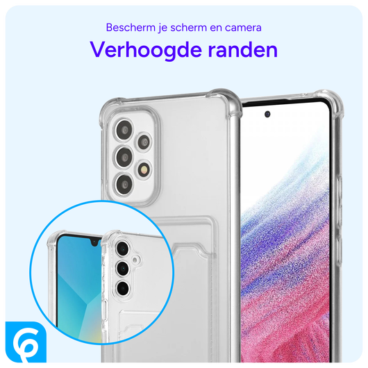 Samsung Galaxy A53 Hoesje Dun TPU met Pasjeshouder Transparant afbeelding 3