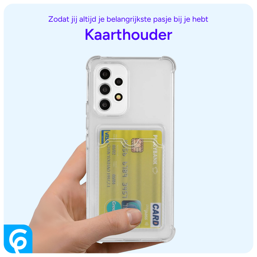 Samsung Galaxy A53 Hoesje Dun TPU met Pasjeshouder Transparant afbeelding 4