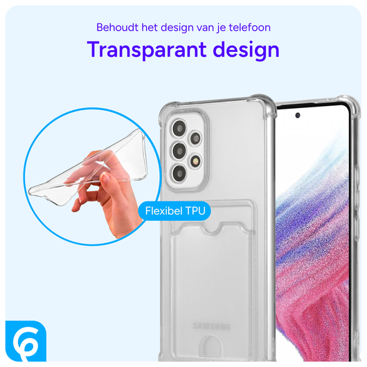 Samsung Galaxy A53 Hoesje Dun TPU met Pasjeshouder Transparant afbeelding 5