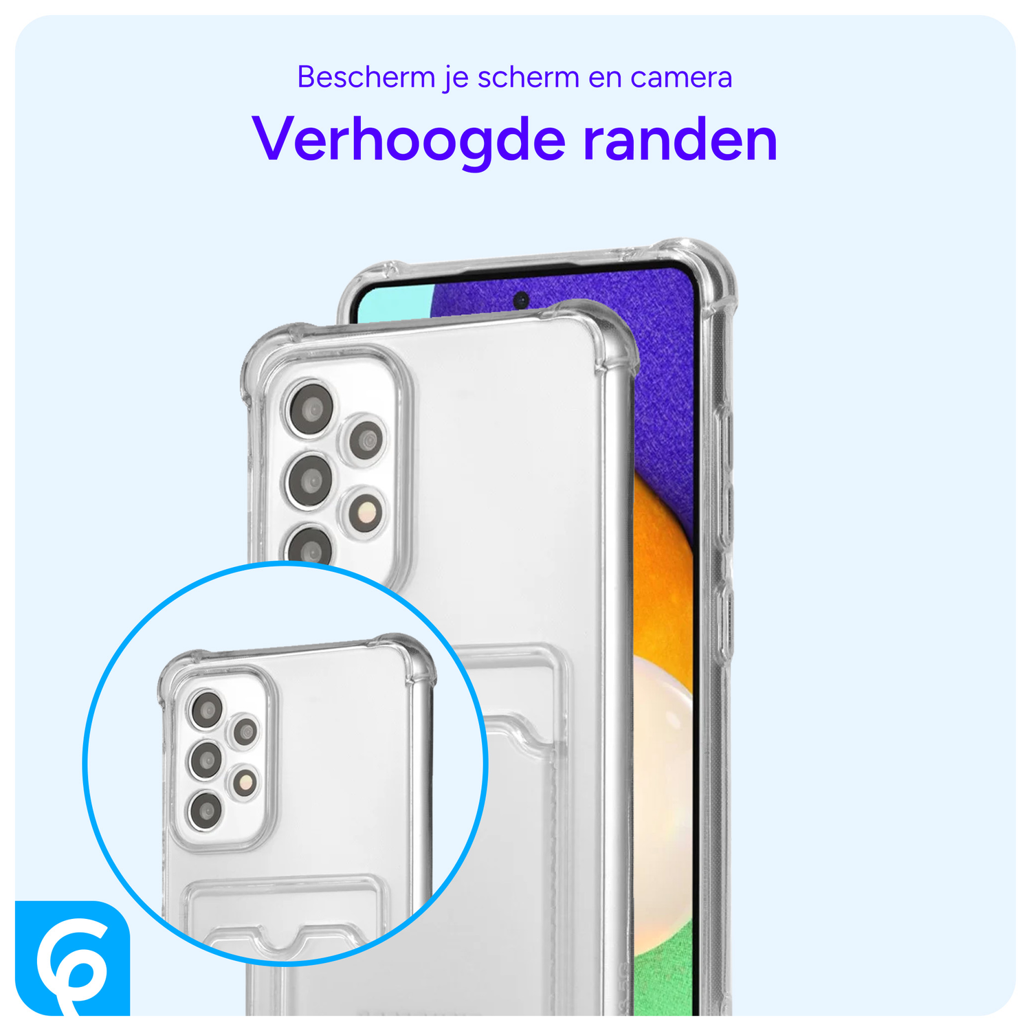 Samsung Galaxy A52 Hoesje Dun TPU met Pasjeshouder Transparant afbeelding 3