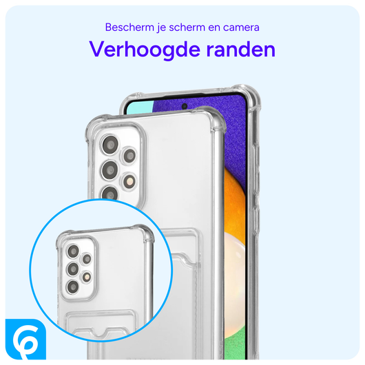 Samsung Galaxy A52 Hoesje Dun TPU met Pasjeshouder Transparant afbeelding 3