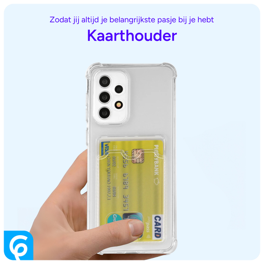 Samsung Galaxy A52 Hoesje Dun TPU met Pasjeshouder Transparant afbeelding 4