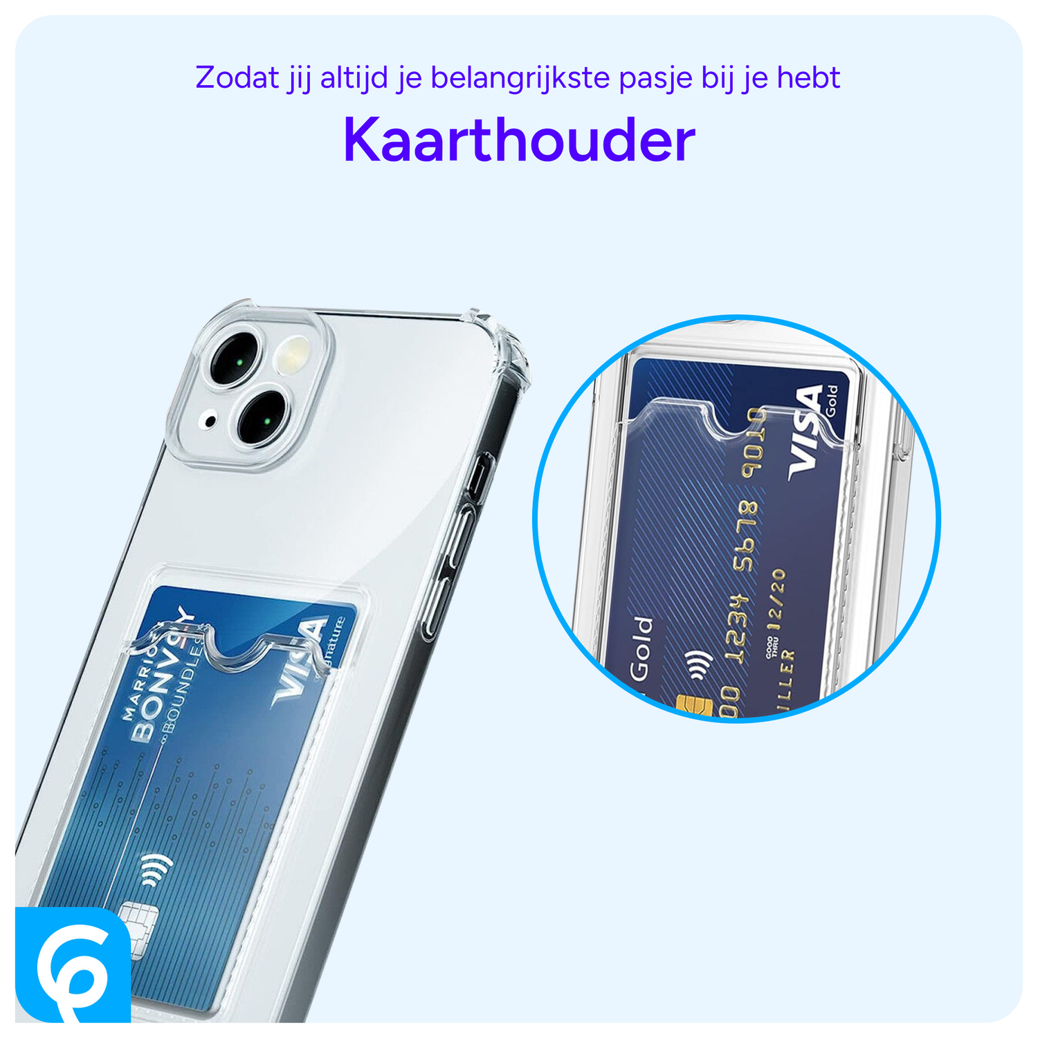 Apple iPhone 13 Mini Hoesje Dun TPU met Pasjeshouder Transparant afbeelding 5