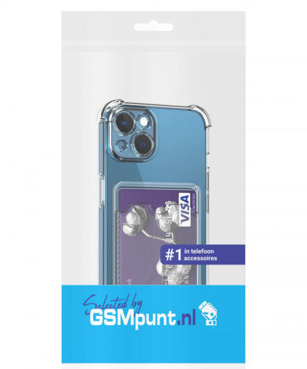 Apple iPhone 13 Mini Hoesje Dun TPU met Pasjeshouder Transparant afbeelding 6
