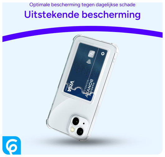 Apple iPhone 13 Mini Hoesje Dun TPU met Pasjeshouder Transparant afbeelding 4