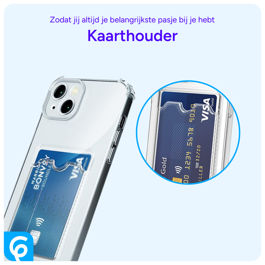 Apple iPhone 13 Mini Hoesje Dun TPU met Pasjeshouder Transparant afbeelding 5