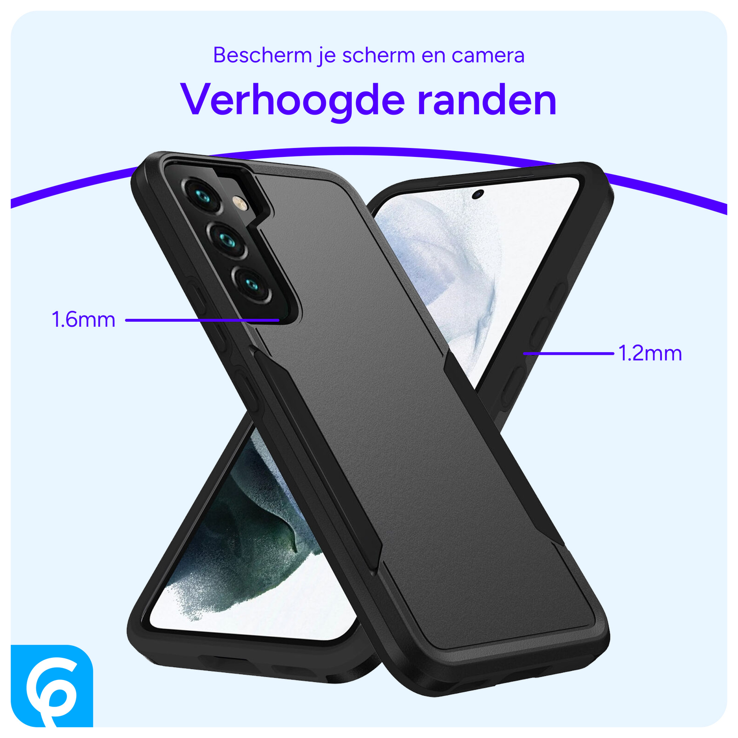 Samsung Galaxy S23 Hoesje Schokbestendige Hardcase Back Cover Zwart afbeelding 2