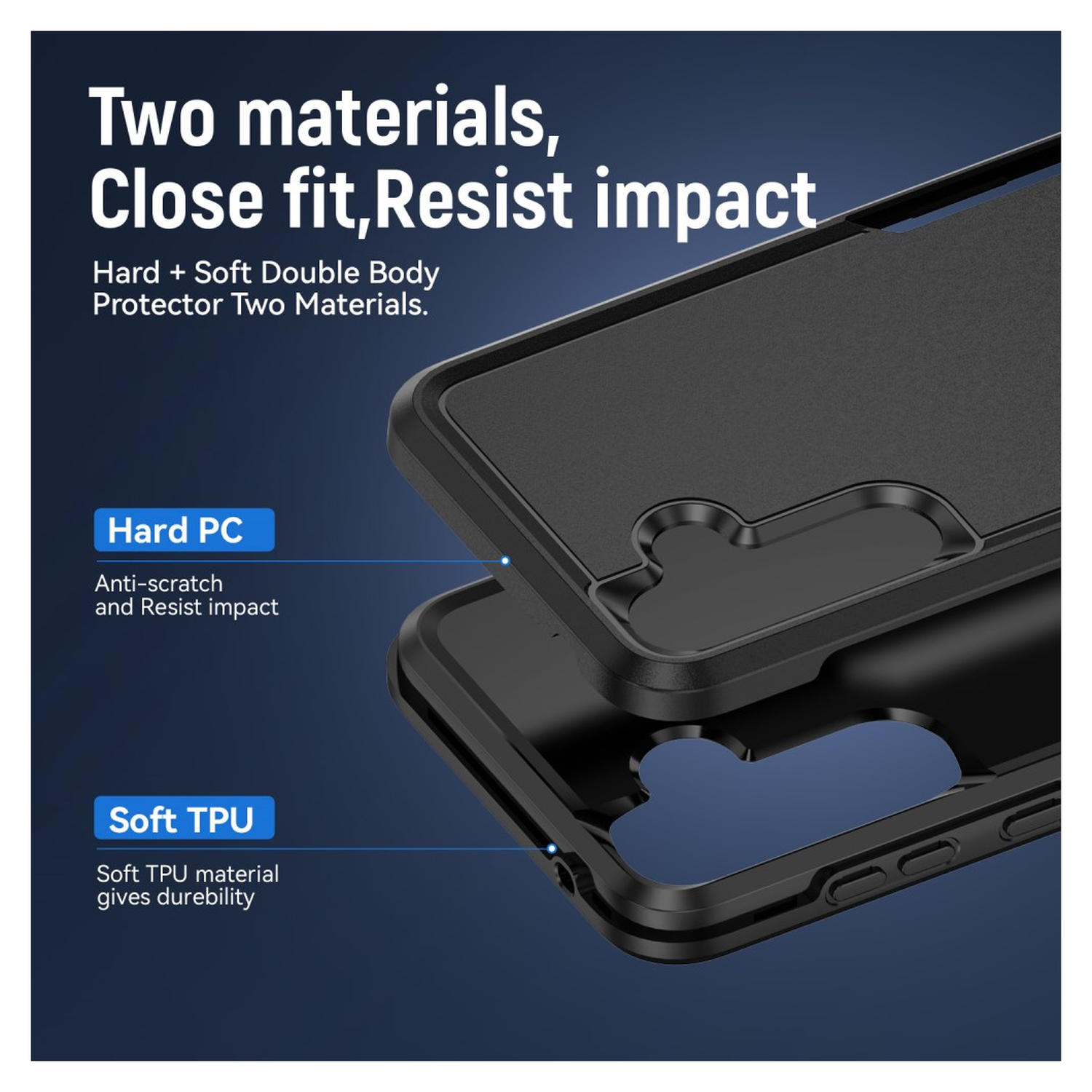 Samsung Galaxy A54 Hoesje Schokbestendige Hardcase Back Cover Zwart afbeelding 4