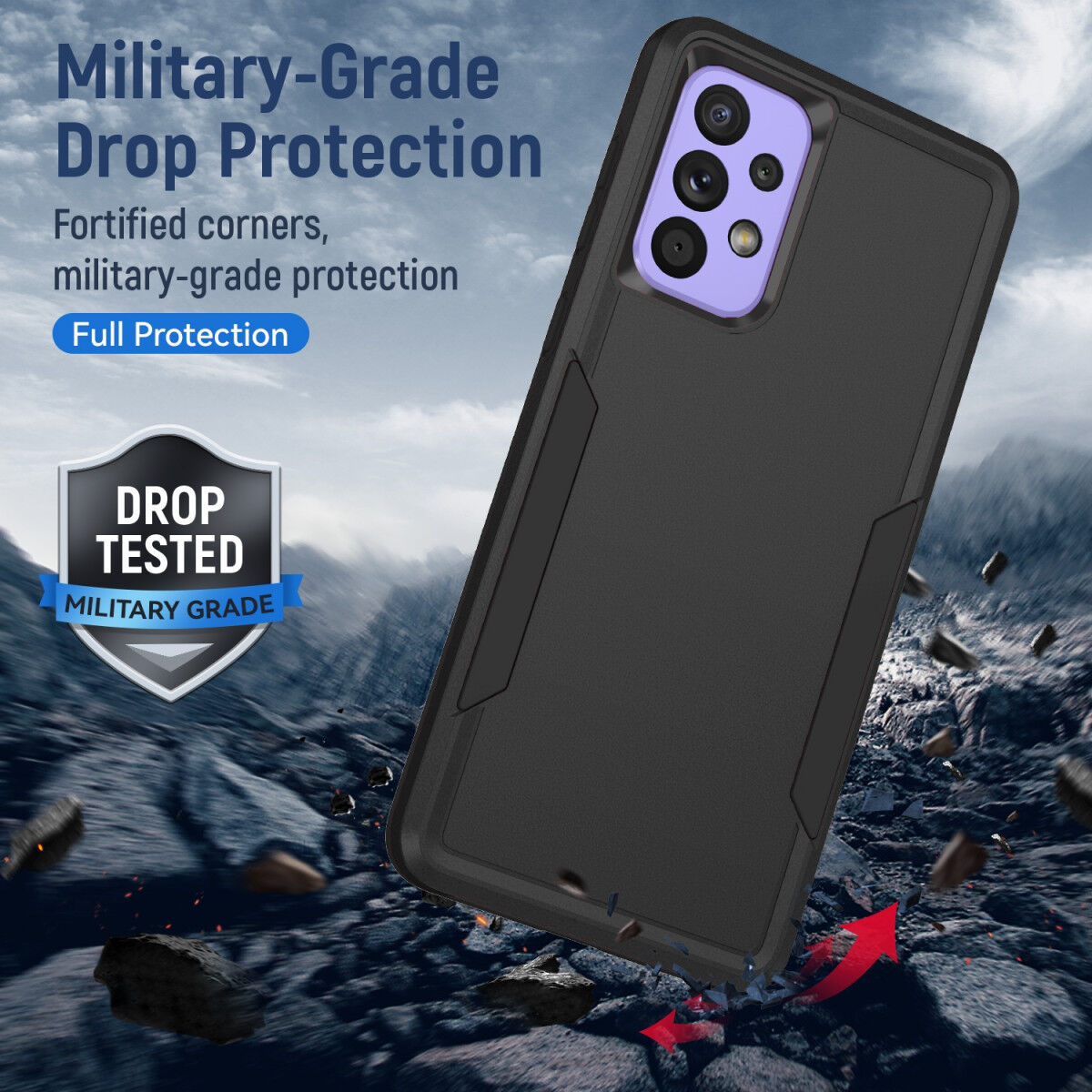 Samsung Galaxy A53 Hoesje Schokbestendige Hardcase Back Cover Zwart afbeelding 2