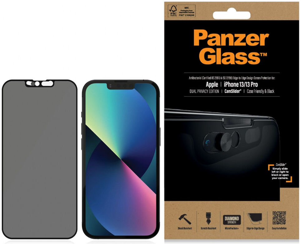 PanzerGlass Camslider Apple iPhone 13/13 Pro Screen Protector CF Zwart afbeelding 1