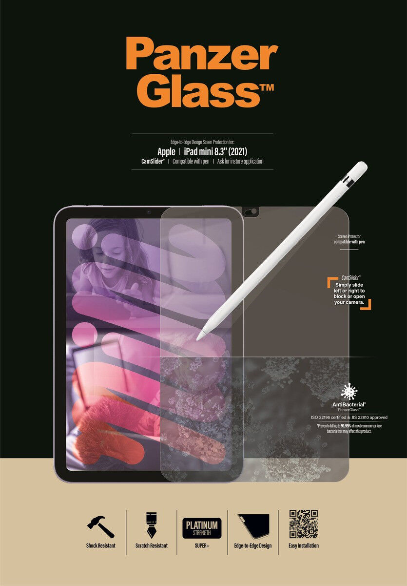 PanzerGlass Camslider Apple iPad Mini 7/6 Screen Protector Case Friendly afbeelding 2