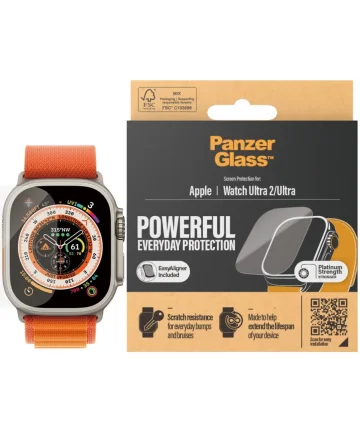 PanzerGlass - Apple Watch Ultra / Ultra 2 Screen Protector - met Tray Screen Protectors