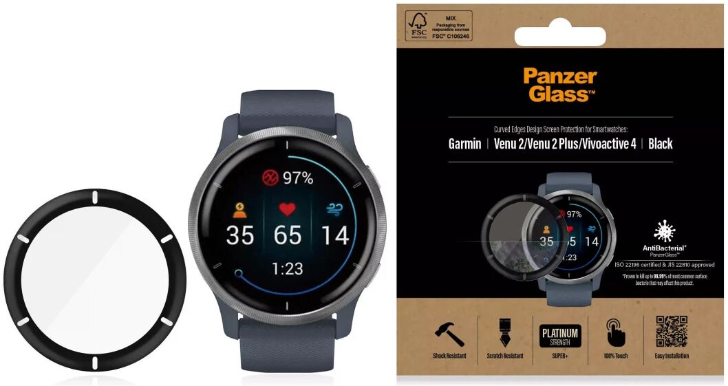 PanzerGlass - Garmin Venu 2/Venu 2 Plus/Vivoactive 4 Screen Protector afbeelding 1