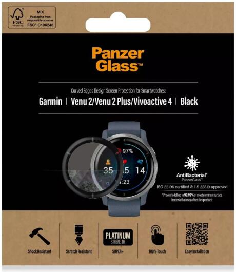 PanzerGlass - Garmin Venu 2/Venu 2 Plus/Vivoactive 4 Screen Protector afbeelding 7