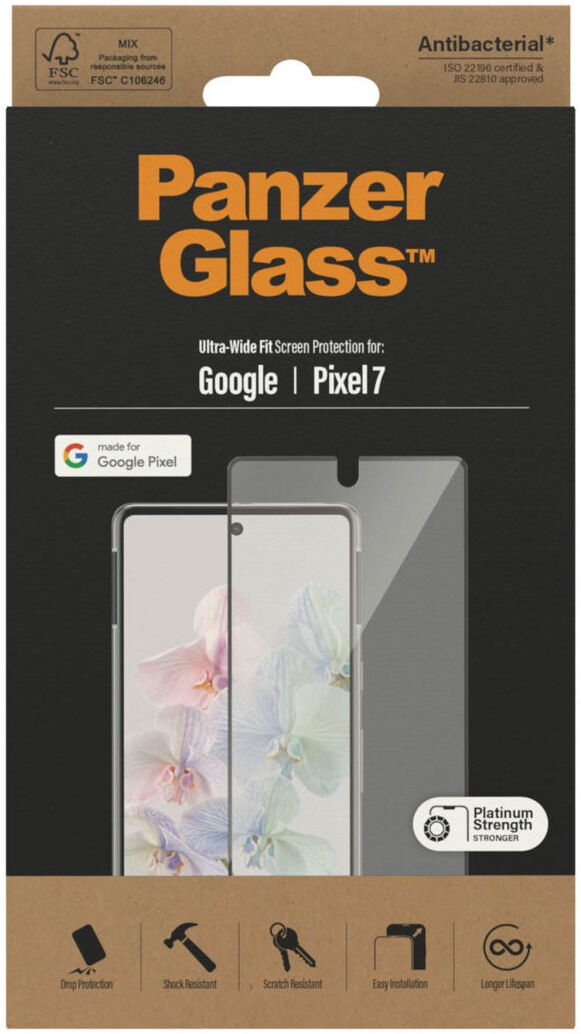 PanzerGlass Ultra-Wide Google Pixel 7 Screen Protector Antibacterieel afbeelding 2