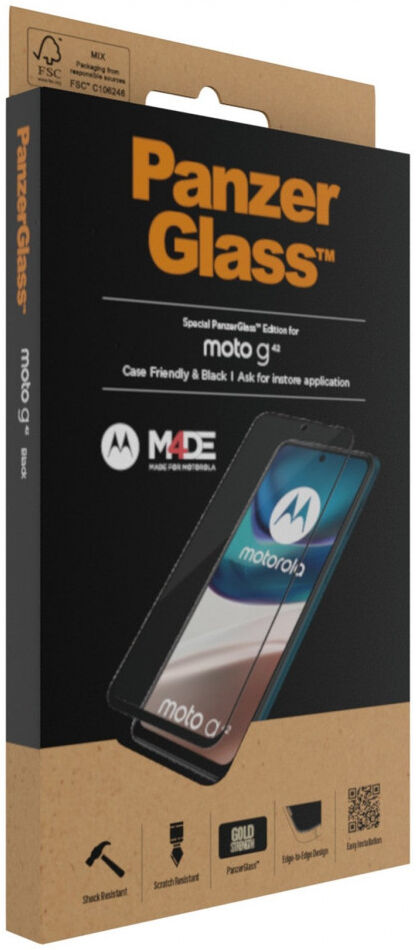 PanzerGlass Motorola Moto G42 Screen Protector Case Friendly Zwart afbeelding 2