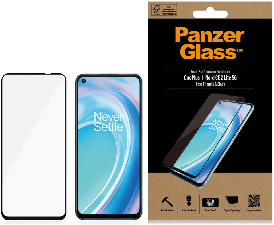 PanzerGlass OnePlus Nord CE 2 Lite Screen Protector Case Friendly afbeelding 1