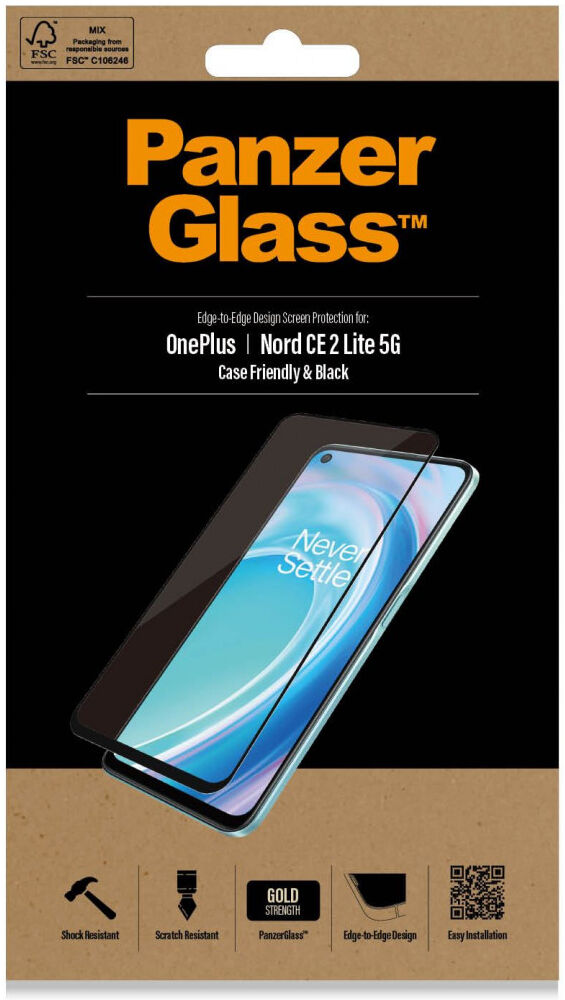 PanzerGlass OnePlus Nord CE 2 Lite Screen Protector Case Friendly afbeelding 2
