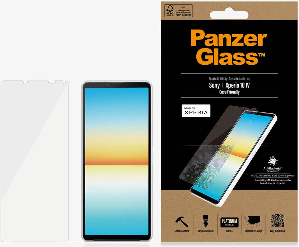 PanzerGlass Sony Xperia 10 IV Screen Protector Antibacterieel afbeelding 1
