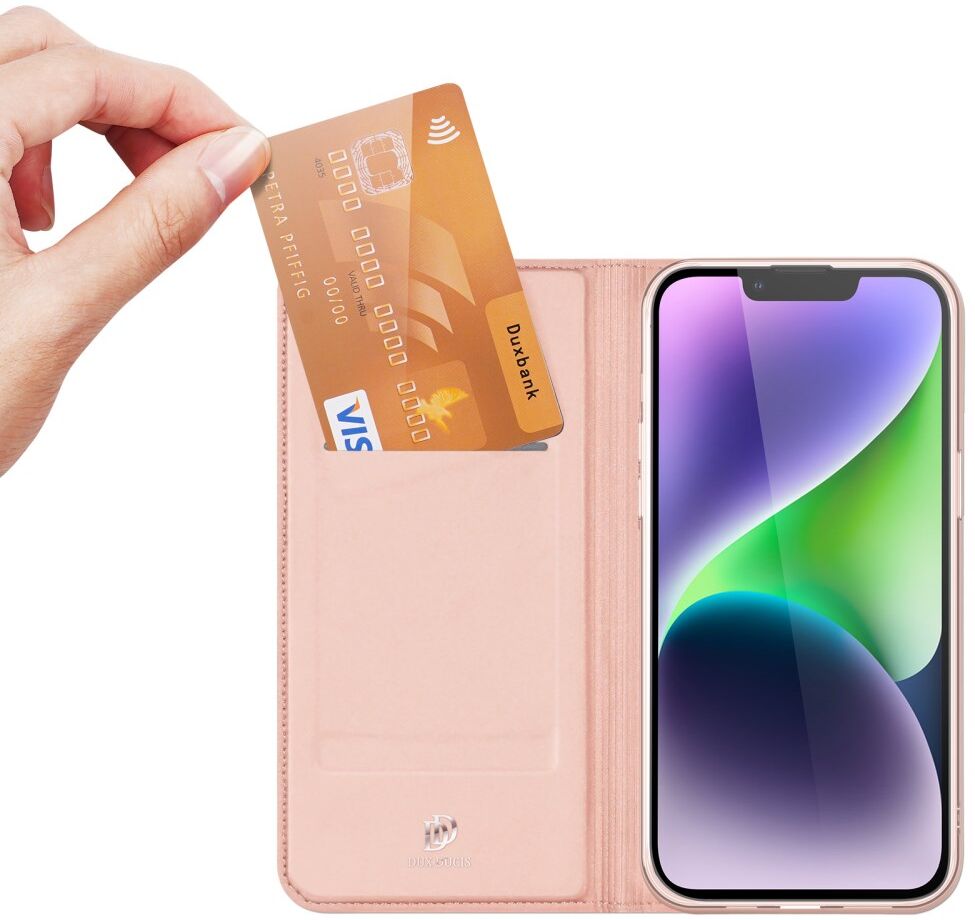 Dux Ducis Skin Pro Apple iPhone 15 Plus Hoesje Portemonnee Roze afbeelding 2