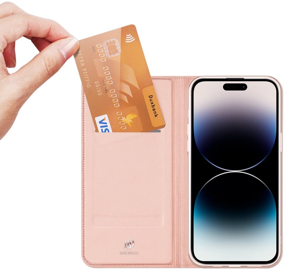 Dux Ducis Skin Pro Apple iPhone 15 Pro Hoesje Portemonnee Roze afbeelding 2