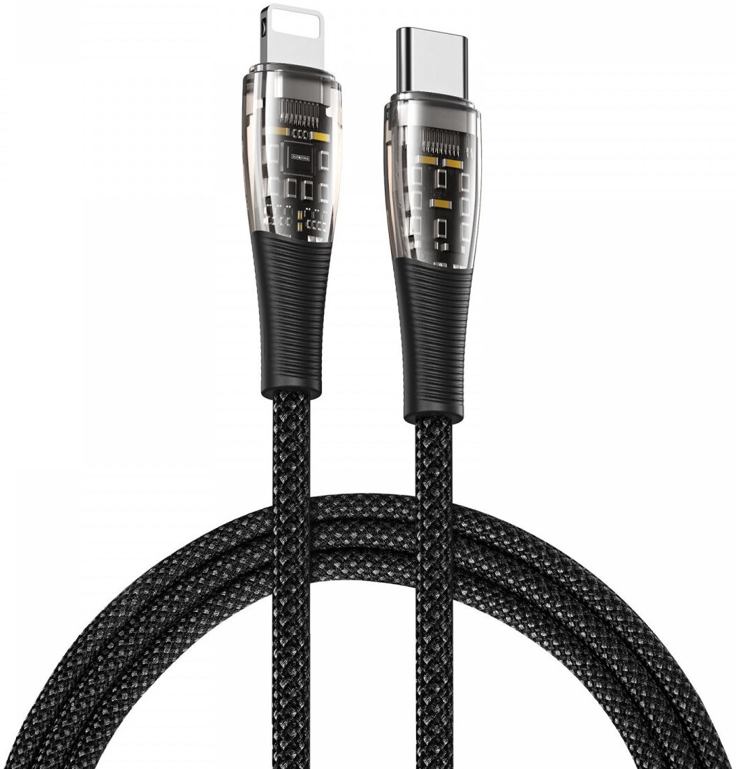 Duzzona 3A USB-C naar Lightning Kabel PD 27W 1M Transparant afbeelding 1