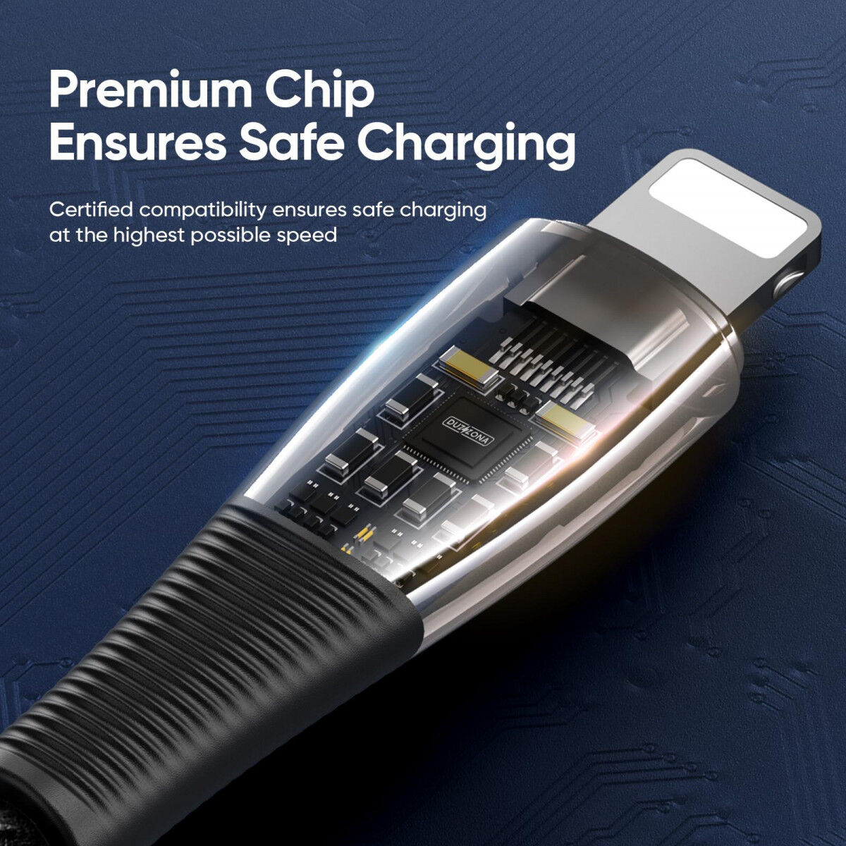 Duzzona 3A USB-C naar Lightning Kabel PD 27W 1M Transparant afbeelding 5