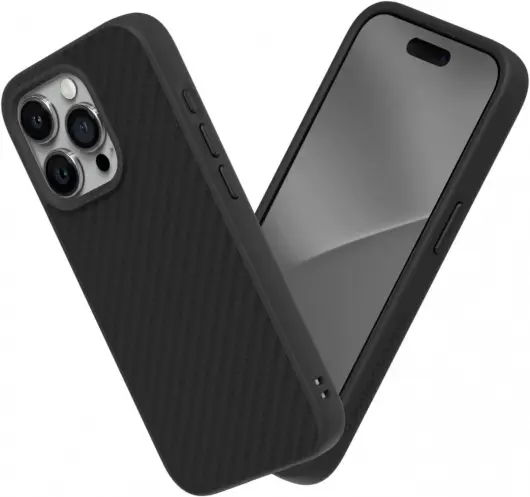 RhinoShield SolidSuit iPhone 15 Pro Hoesje Back Cover Carbon Zwart afbeelding 1