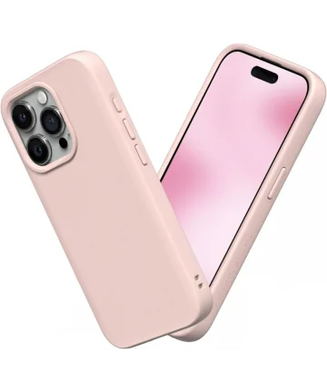 RhinoShield SolidSuit iPhone 15 Pro Max Back Cover Blush Pink Hoesjes
