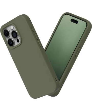 RhinoShield SolidSuit iPhone 15 Pro Max Back Cover Seaweed Green Hoesjes