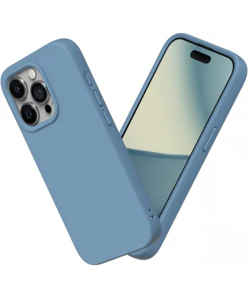 RhinoShield SolidSuit iPhone 15 Pro Max Back Cover Tide Blue Hoesjes