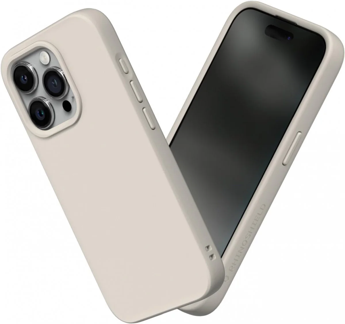 RhinoShield SolidSuit iPhone 15 Pro Max Back Cover Shell Beige afbeelding 1
