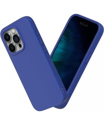 RhinoShield SolidSuit iPhone 15 Pro Max Back Cover Classic Blue Hoesjes