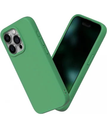 RhinoShield SolidSuit iPhone 15 Pro Max Back Cover Leafy Green Hoesjes