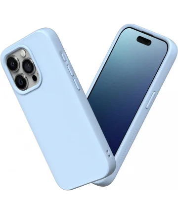 RhinoShield SolidSuit iPhone 15 Pro Max Back Cover Glacier Blue Hoesjes
