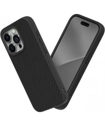 RhinoShield SolidSuit iPhone 15 Pro Max Back Cover Carbon Zwart Hoesjes