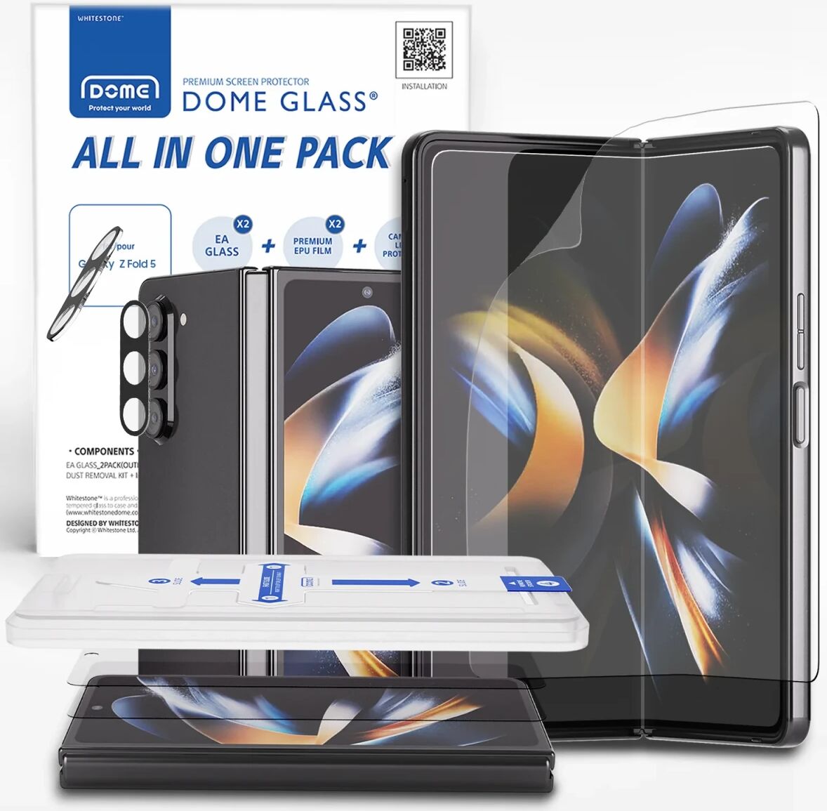 Whitestone All In One Pack Samsung Galaxy Z Fold 5 Bescherm Set 2+2+2 afbeelding 1