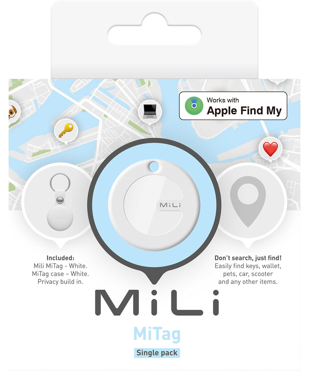 MiLi MiTag iOS FindMy Bluetooth Tracker met Sleutelhanger Wit (1-Pack) afbeelding 13