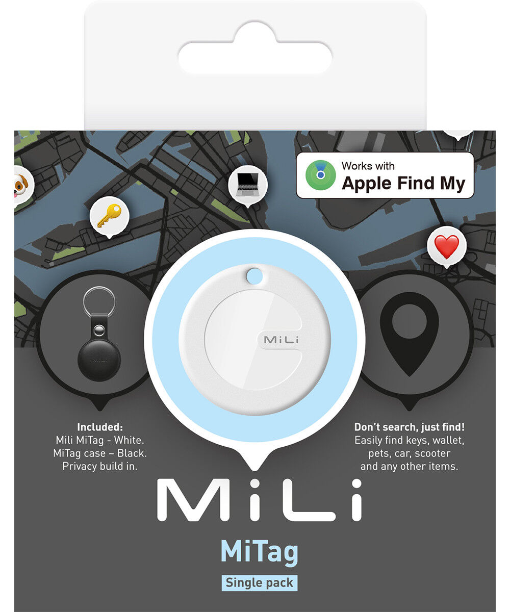 MiLi MiTag iOS FindMy Bluetooth Tracker met Sleutelhanger Zwart (1-Pack) afbeelding 13