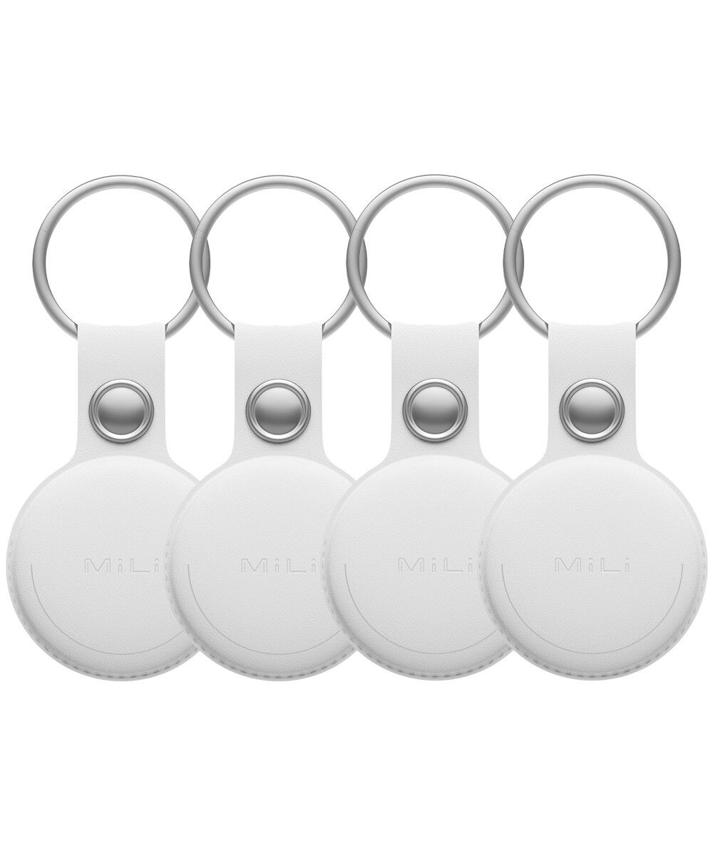 MiLi MiTag iOS FindMy Bluetooth Tracker met Sleutelhanger Wit (4-Pack) afbeelding 1